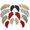 custom made iron on gold silver color sequin angel wings patch for clothes