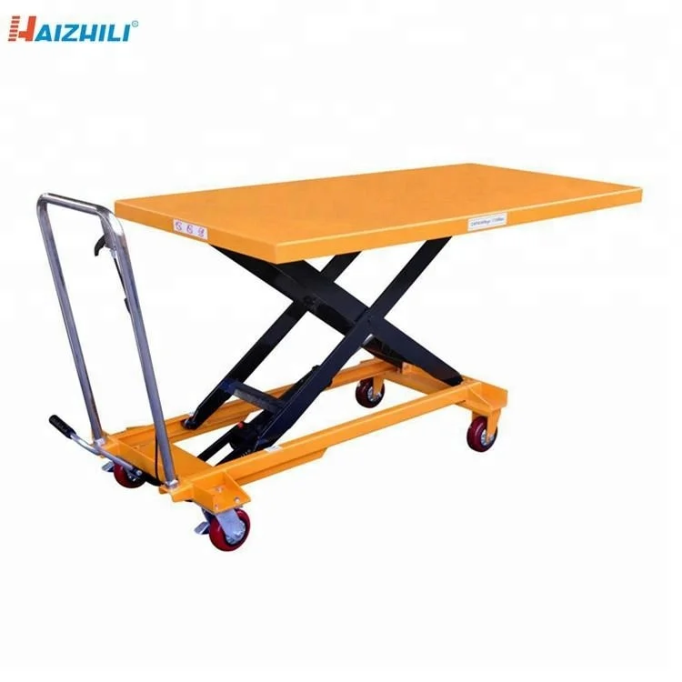 500kg Hand Manual Trolley Hydraulic Mechanical Single Scissor Lift