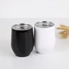 Custom laser logo 12oz Insulated Stainless Steel Stemless Wine Glass Wine Cup Mug Tumbler With LID hot sale on amazon usa cheap