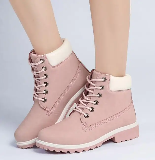 

up-0346r Women casual shoes winter flat sole high neck safety martin boots 43size
