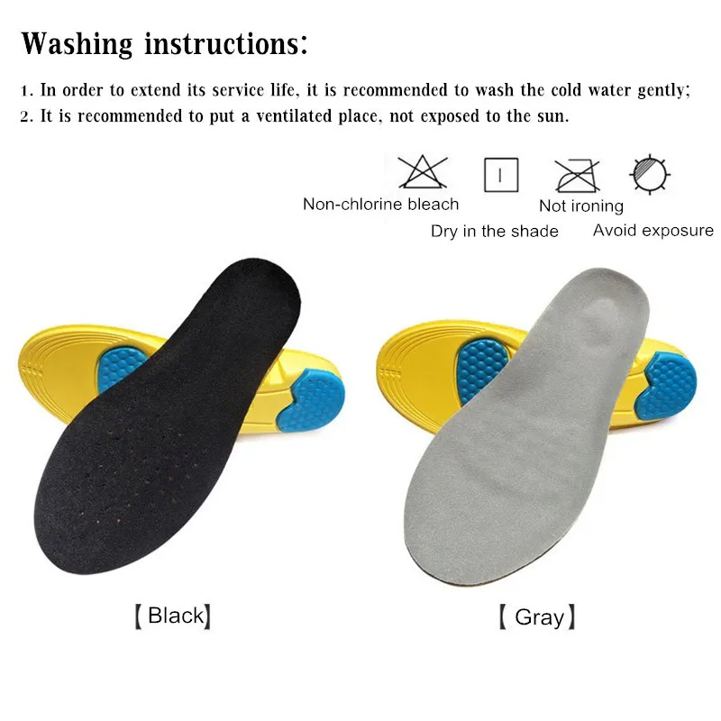 Premium Free Cut Size Soft Memory Foam Gel Insole For Foot Fitness ...