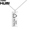 Custom Personalized Vertical Bar Necklace Silver Engraved Date Name Pendant Necklace For Women Wedding Jewelry
