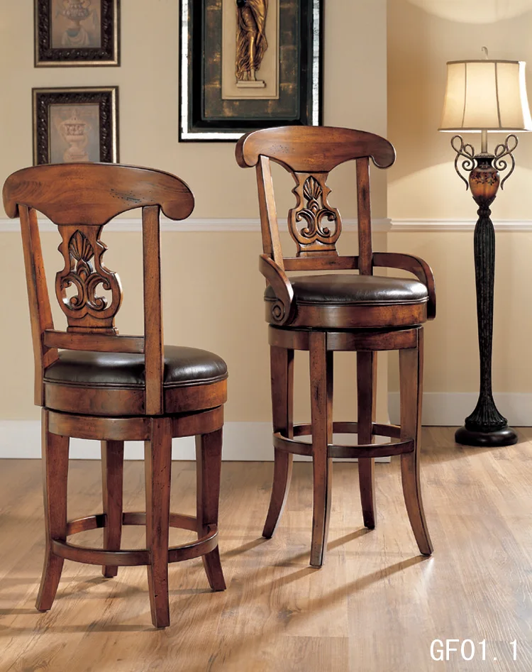 Hot Sell Wooden High Chair For Bar Table Of Bar Table Set For Home Use