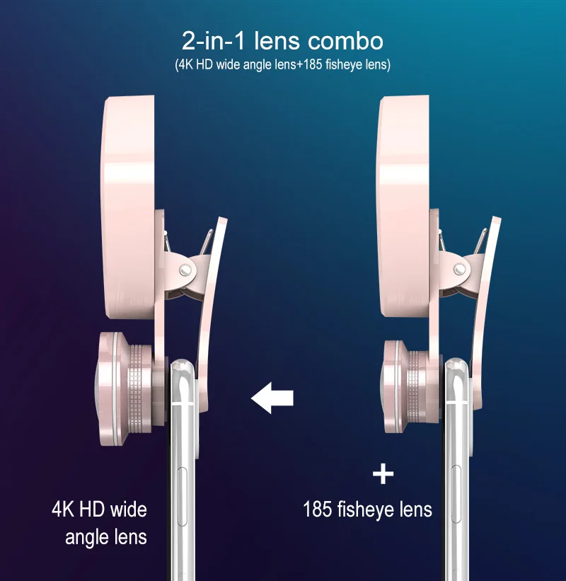 Universal Smartphone rk27 selfie flash led light with Camera Lens clip for mobile phone Mini LED Selfie Ring Light