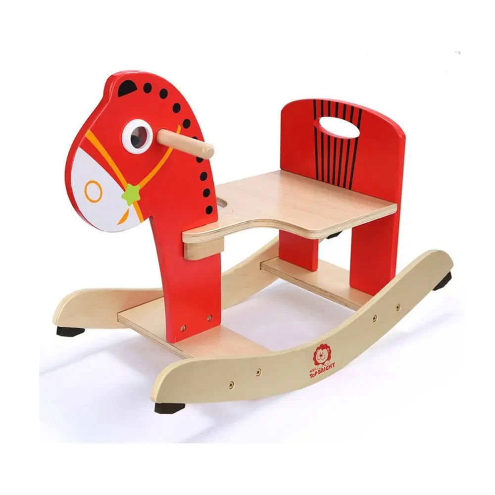Free Love@Shake the Trojan is easy to assemble child rocking horse The baby horse solid wood rocking horse toy rocking chair