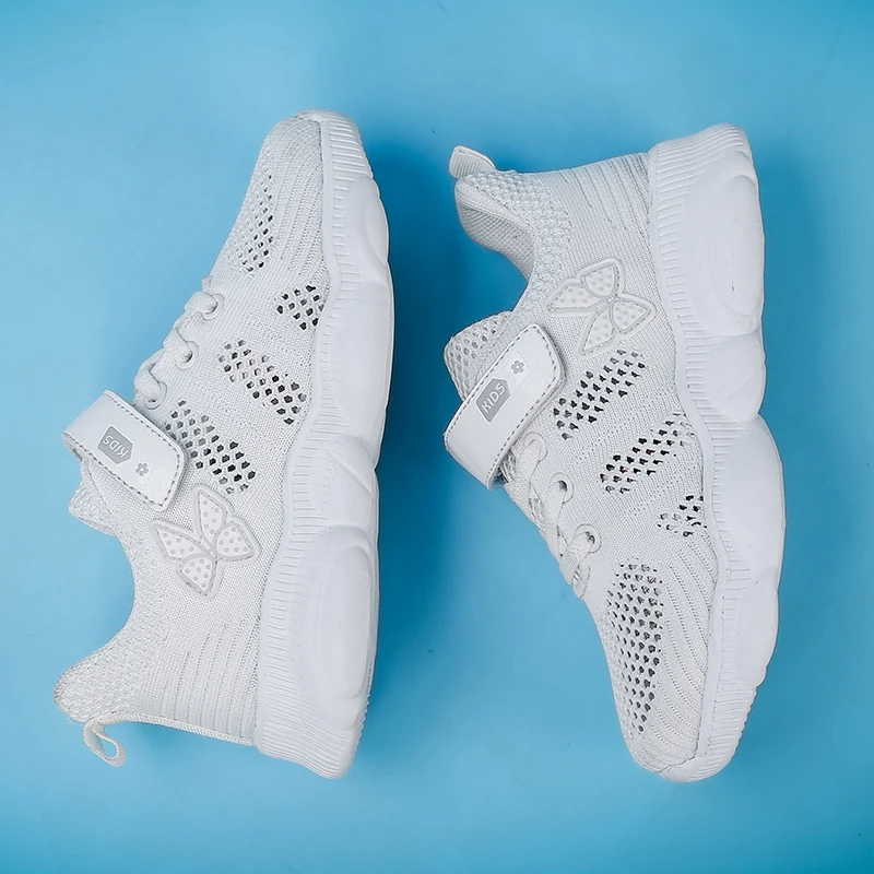 

Hot Sale Spring Autumn Girls White Breathable Casual Running Shoes