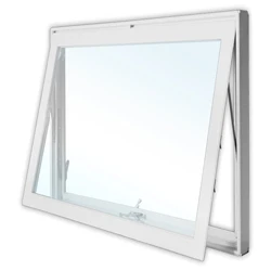 Hand Crank Pvc  Windows Frosted Glass 180 Degree Inward Opening Casement Window