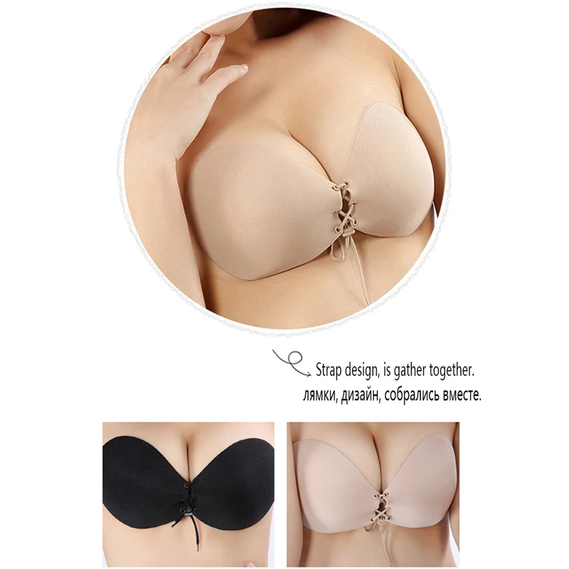 A B C D Sexy Women Strapless Seamless Invisible Belt Bra Self