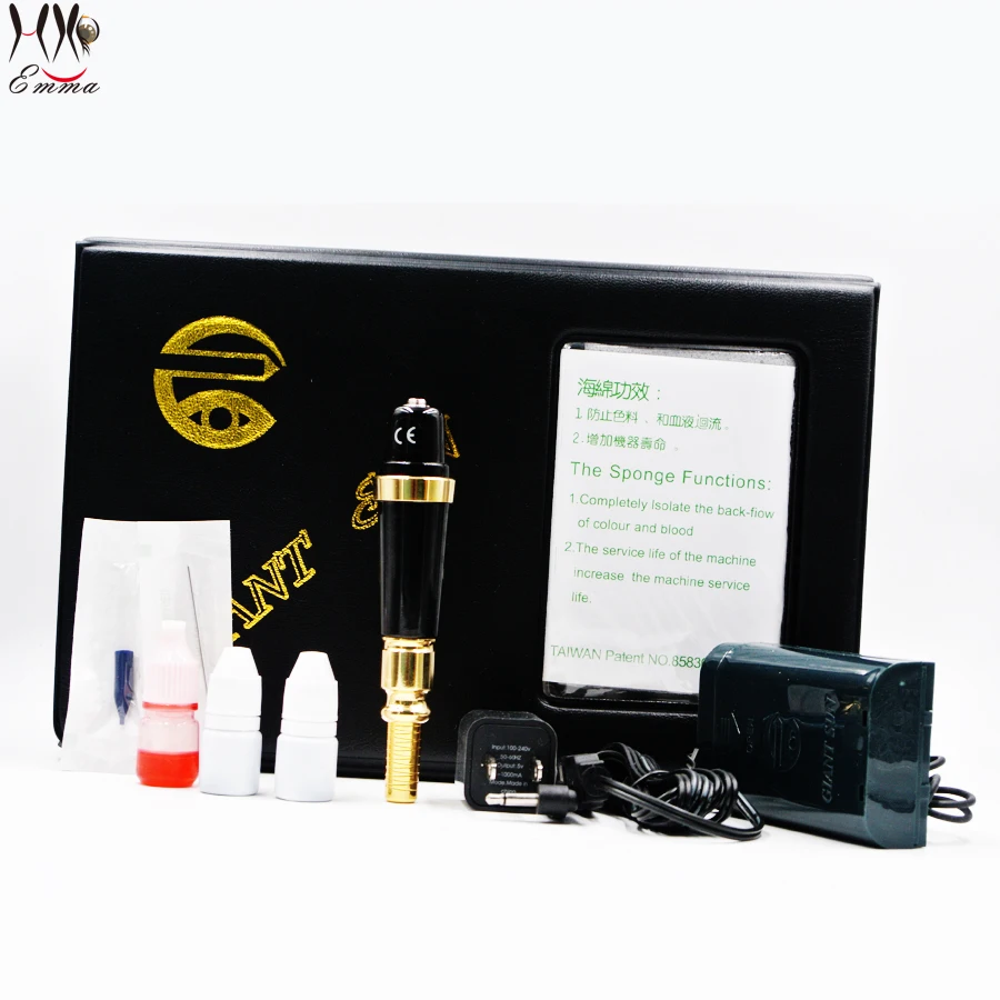 

golden rose eyebrow tattooing tool makeup tattoo gun machine electric tattoo pen set, Black