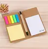 Cheap Kraft Paper Cover Sticky Note With Pen Combined Small Memo Pad For Promotional Gifts