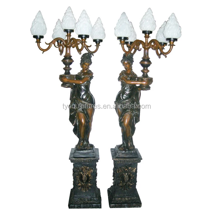 Life Size Bronze Lady Holding Lamp Statue Sculpture Buy Lady Holding