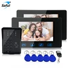 Saful wired color camera support indoor intercom and motion detection smart ID card door phone(1V2)