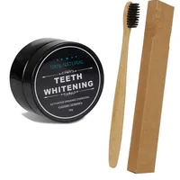 

Organic Coconut Shell Activated Teeth Whitening Set Charcoal Powder toothbrush kit