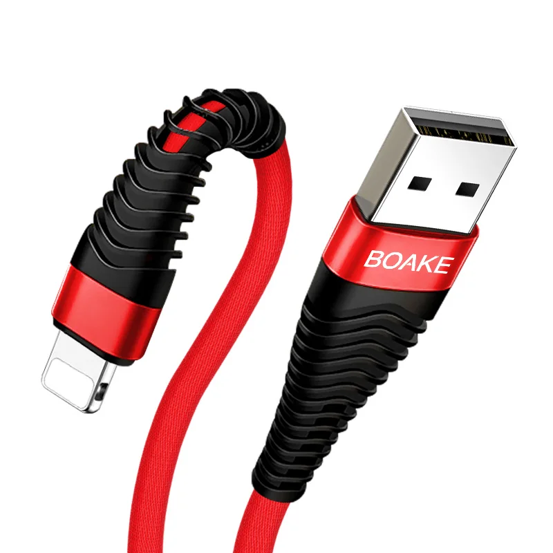 

high quality usb data sync cable nylon braided 2.1a usb charging cable for iphone