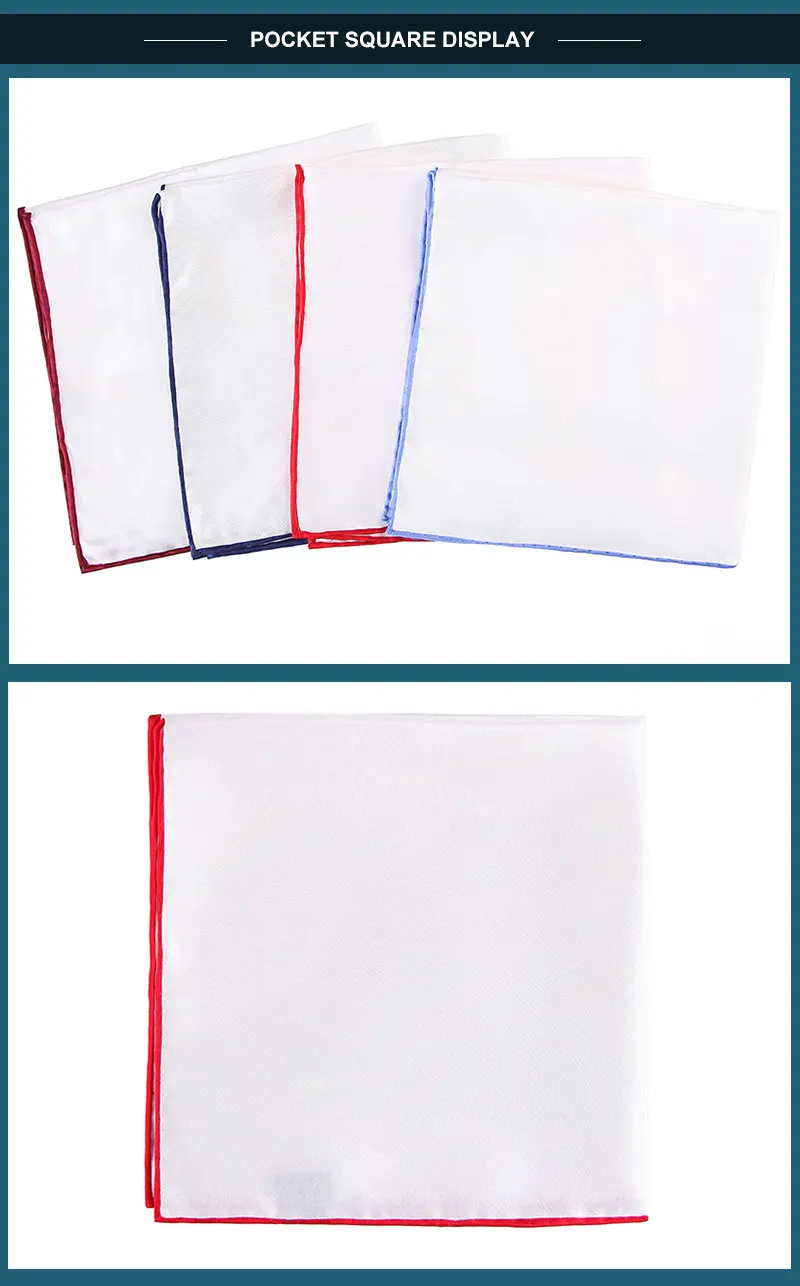 Luxury Brand Men's White Handkerchief 100 Silk Hand Rolled Solid Color