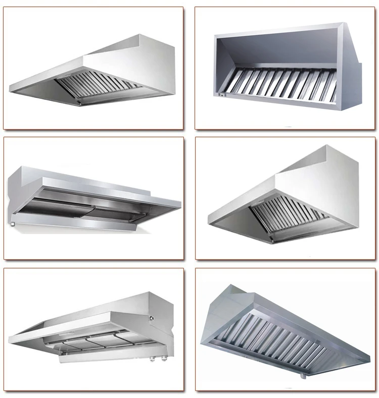 Wall Mounted Commercial Kitchen Exhaust Hood For Commercial Kitchen