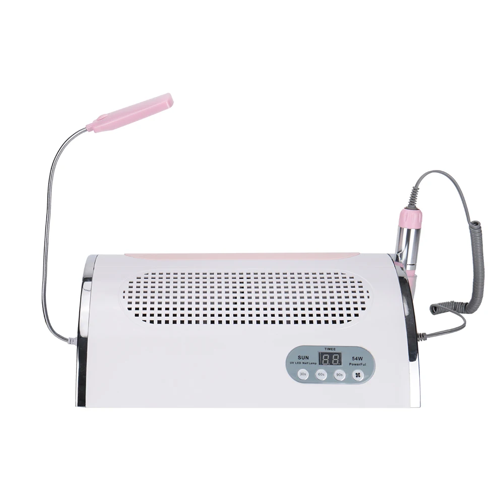 

2018 new nail lamp 54W nail drill 25000RPM multi-purpose vacuum cleaner all-in-one machine, White