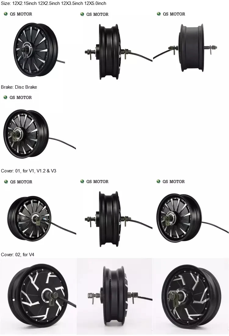 OEM Hot Sale 1000W 12inch 260 V1 Electric Motorcycle Brushless DC Wheel Hub Motor
