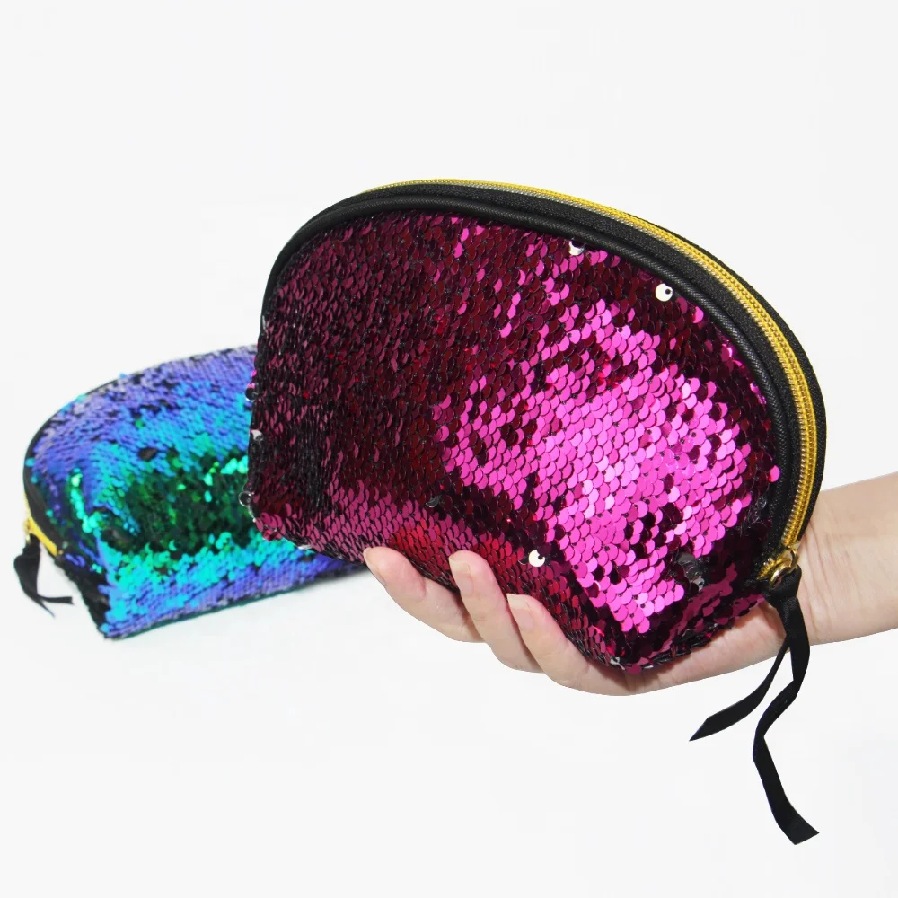 

Travel Toiletry Cosmetic Fashion beauty Stylish storage makeup Mermaid Sequin hand Glittering shiny Bling clutches wedding bags