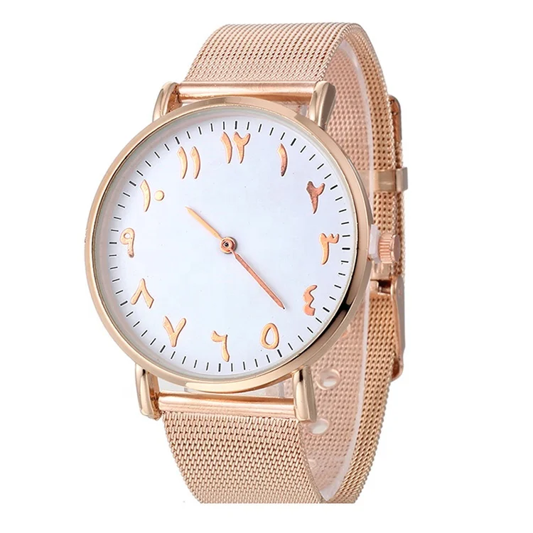 

Fashion logo custom quartz alloy watches, arabic numerals wrist watch, Golden,silver, black