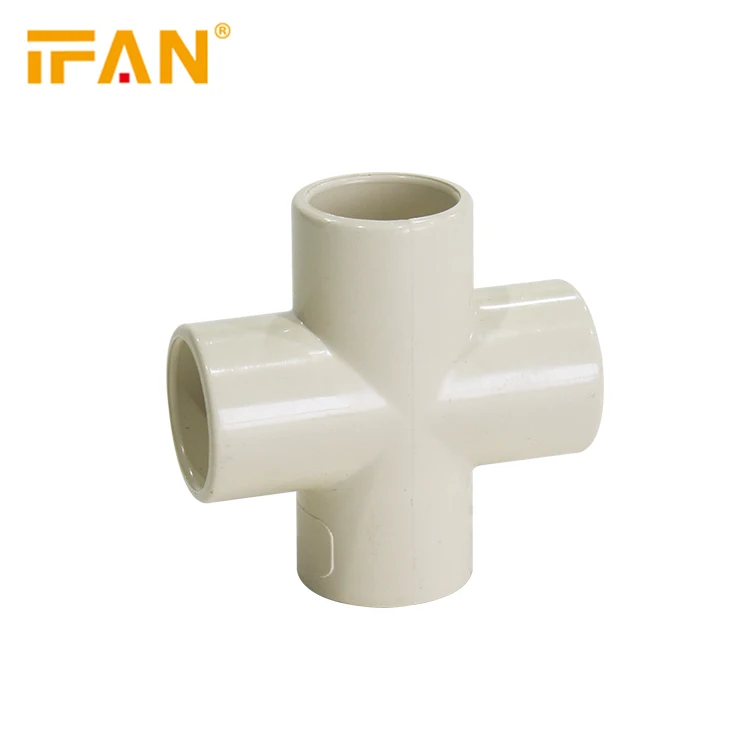 

IFAN Official Plastic UPVC PVC Pipe Fitting Four Way Cross Tee Fitting PVC Plumbing Fittings PVC For Water Supplying