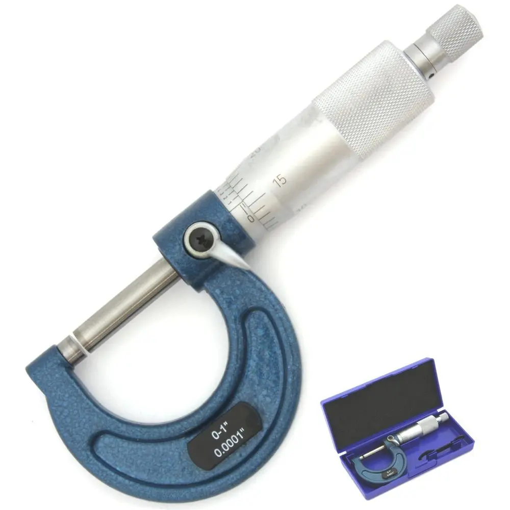Micrometer outside 1/" Vernier Scale 0.0001 Precision Machinist Tool w//case