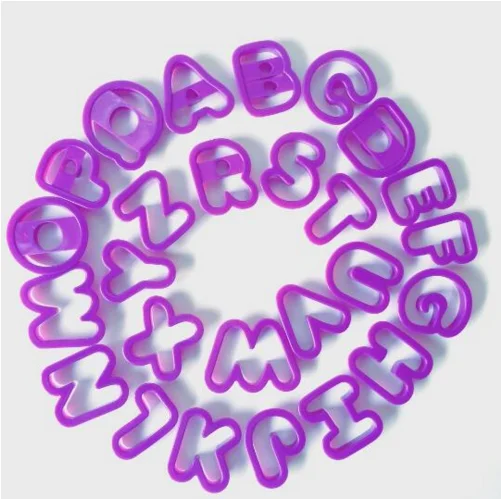 

Cake Mold 26 pc alphabet letter cutter Plastic Fondant tools Cookie press Mould Cake cake baking Decorating Mold Cupcake, Purple