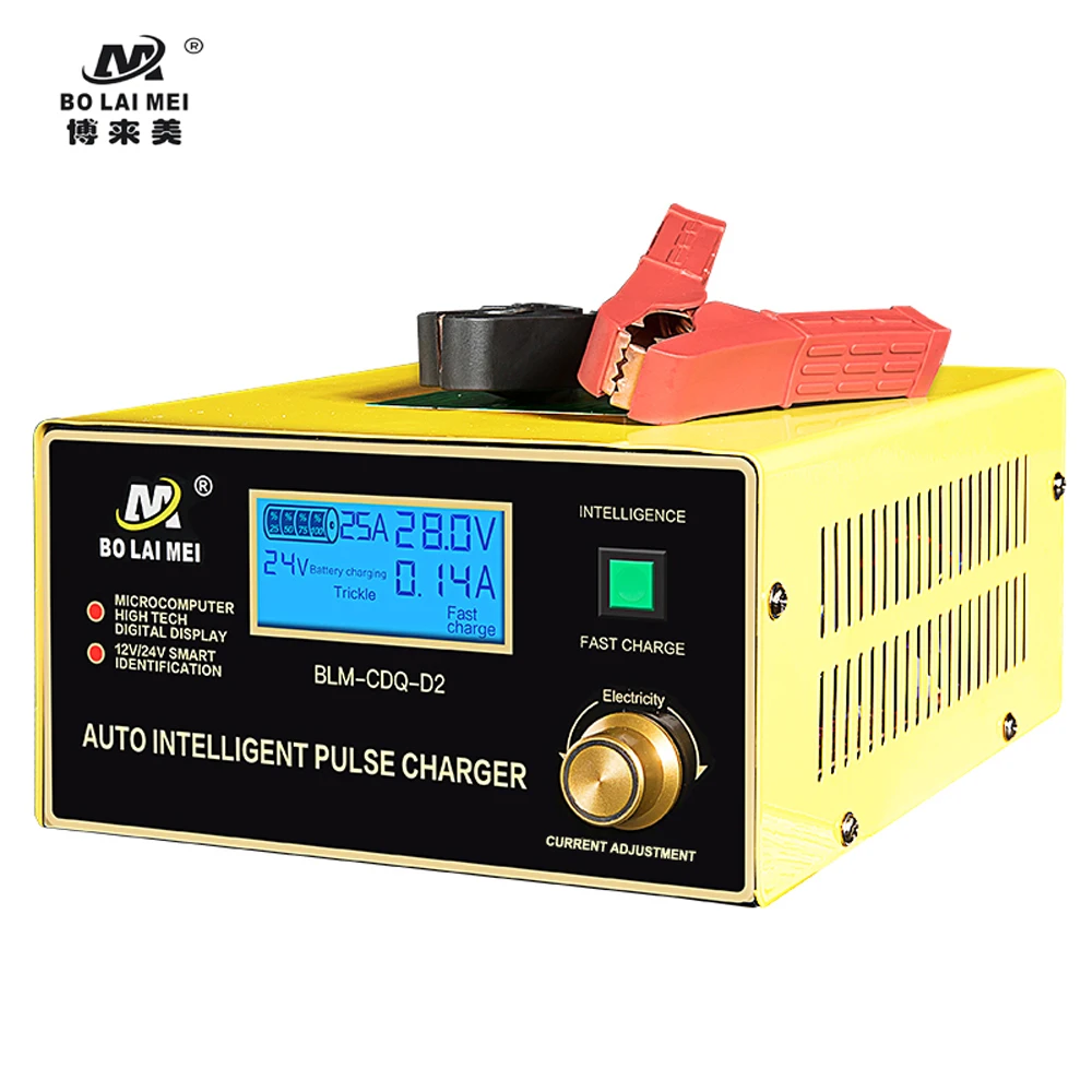 

Portable Universal Car Battery Charger 12v 24v 25A Automatic Fast Battery Charger