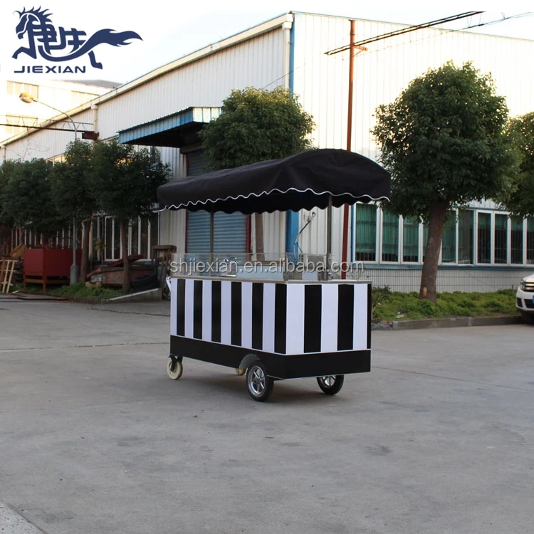 Street hand push vending ice cream cart for sale
