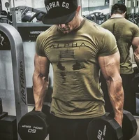

2019 New Brand Clothing Gyms Tight Cotton T-shirt Mens Fitness T-shirt Homme Gyms T Shirt Men Fitness Crossfit Summer Tees Tops