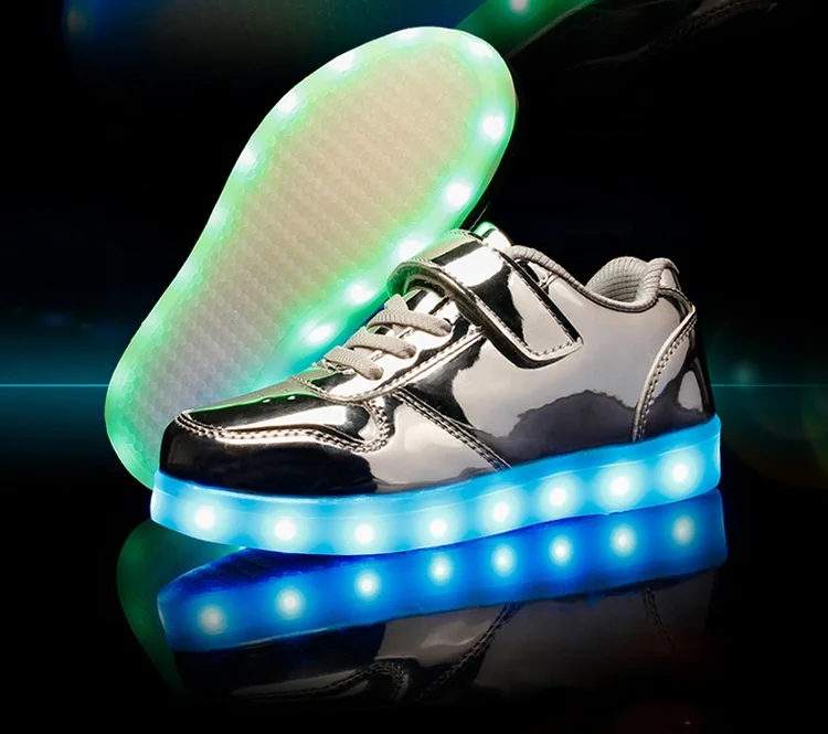 

LED party light up flashing kid children shoes, Black, blue, white, red, gold, silver