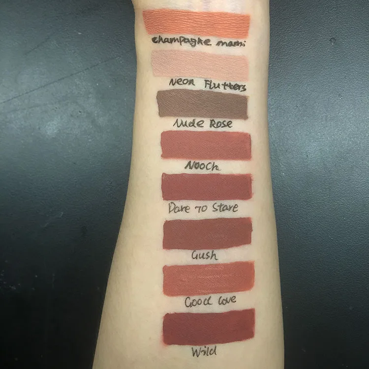 
50pcs hot inventory matte liquid colors private label velvet matte 