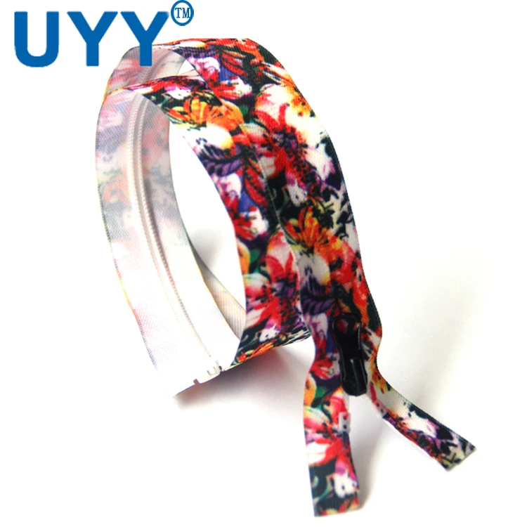 

Custom open end colorful printed 5# nylon zipper, Customized