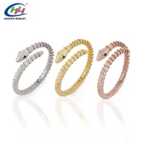 

whole sale fashion crystal zircon snake bangle rose gold plated for women