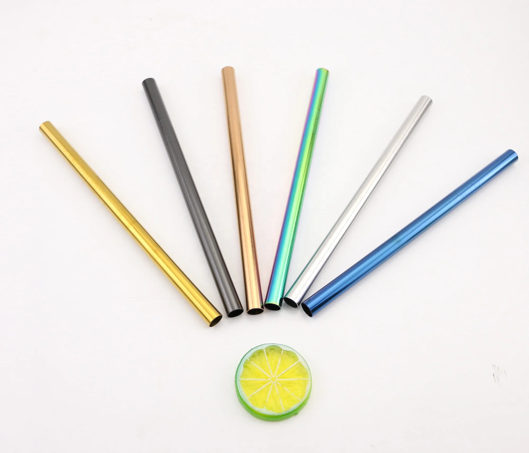 

Factory wholesale colorful Food Grade SS304 stainless steel straw 12MM diameter Reusable metal straw, Silver/gold/rose gold/rainbow/black/blue