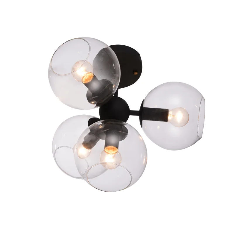 Postmodern fashion simple glass ceiling lamp warm dining room bedroom decorative lamps