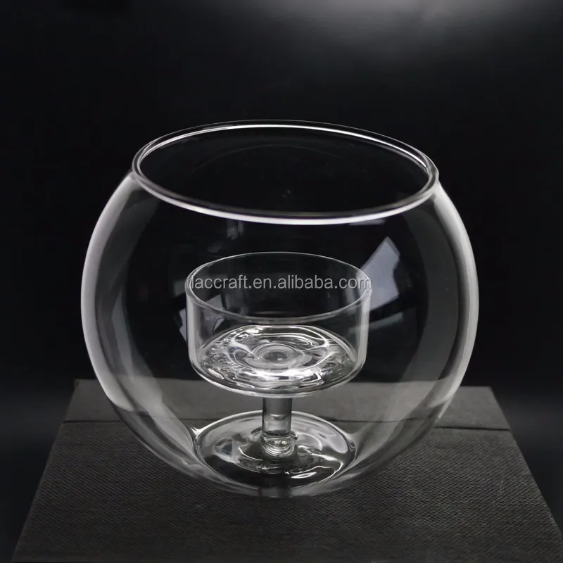 Unique Oval Boat Glass Candle Holder Woodwick Candle Jar With Wood Lid