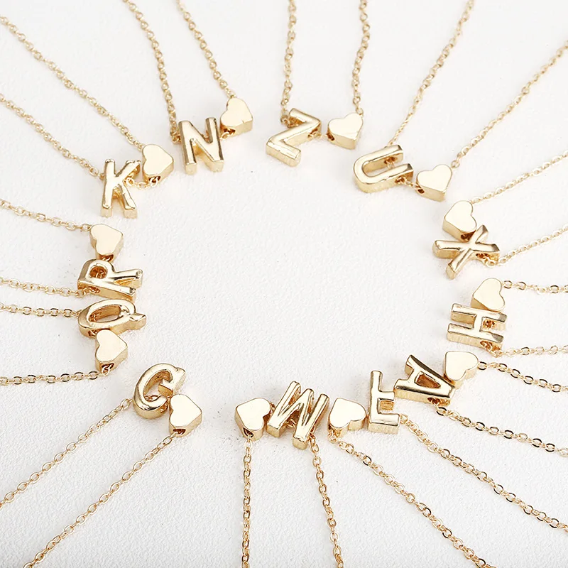 Tiny Gold Initial Necklace Gold Letter 