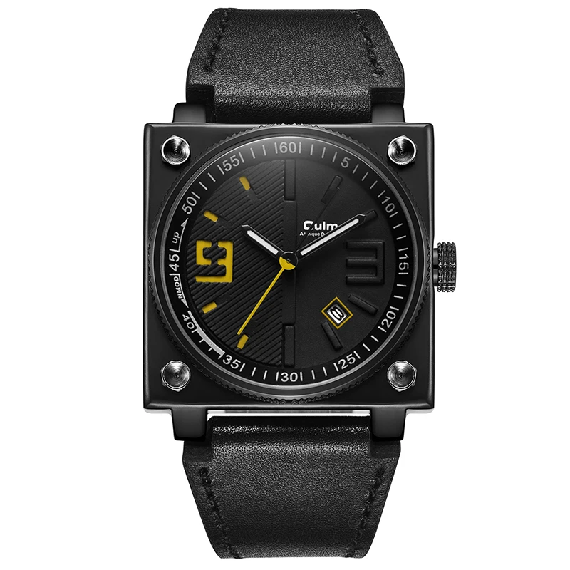 

2018 OULM Brand Men Sports Watches Men's Quartz Date Clock Man Leather Strap Military Waterproof Wrist watch relogio masculino