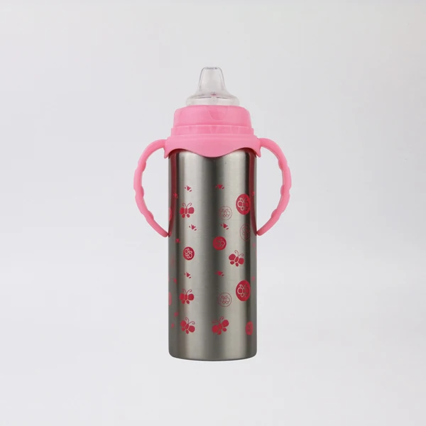 
10 oz double wall stainless steel vacuum baby drinking thermos bottles with handle 
