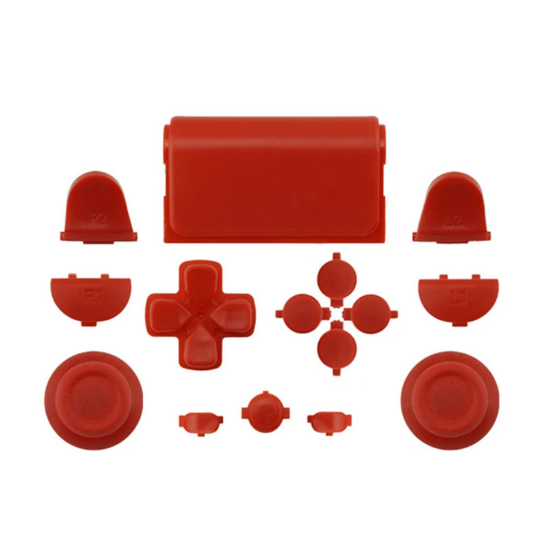

RED Full Sets Replacement Parts Buttons For PlayStation 4 PS4 Controller, As the picture show