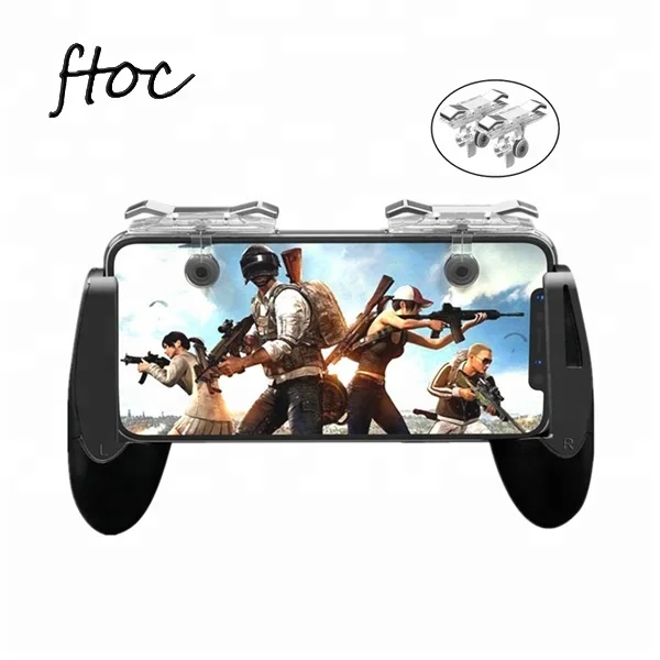 

New Bundle Phone Gaming Trigger for Rules of Survival Smart Phone Game Fire Button Shooter Controller For Android IOS, Metal + black