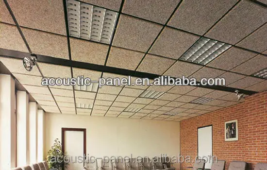 Azulejos acústicos del techo cemento panel acústico de fibra de madera