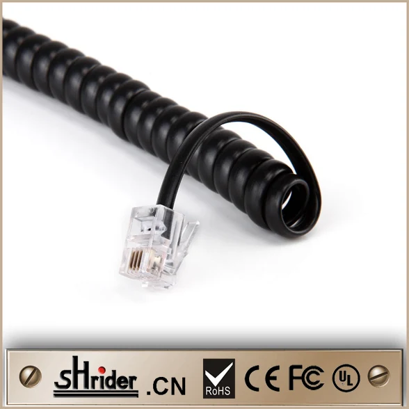3m 4p4c Connector Telephone Phone Handset Coil Spring Line Cord Curly