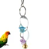 Mirror Bell Acrylic Little Nipple Pet Bird Parrot Chew Bite Cage Hanging Toy - Random Color