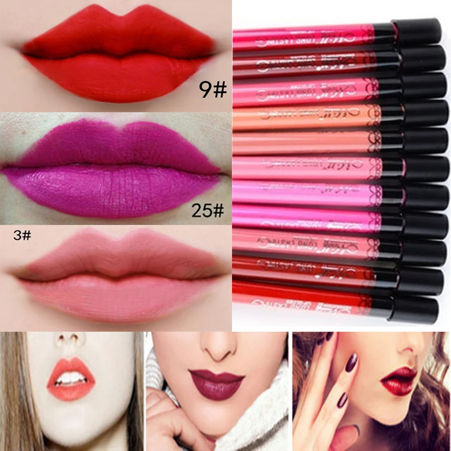 Tahan air elegan harian warna lipstik cair, Matte halus