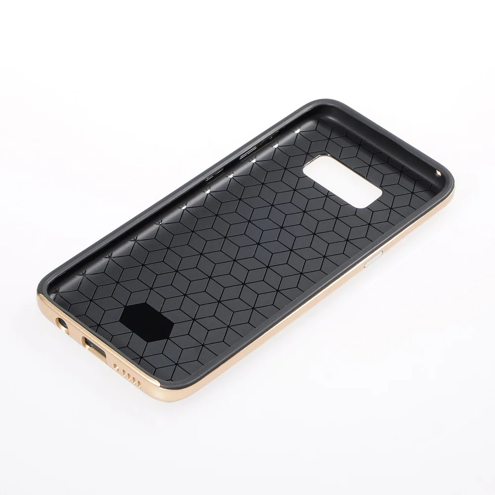 2 IN 1 Carbon Fiber TPU+PC Back Cover Case For Samsung Galaxy S8