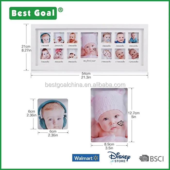 My First Year Baby Wooden Photo Frame Baby Keepsake Frame12 Photo