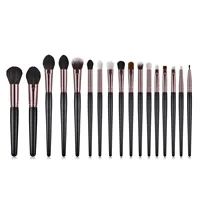 

New Arrival 17pcs Black Cosmetic Brushes Synthetic Hair Foundation Eyelash Blending Makeup Brushes Set