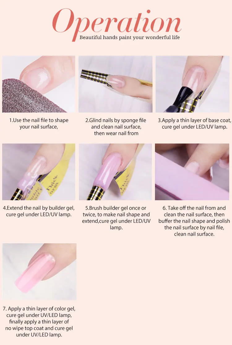 Fasedon Uv Gel Builder Nail Extension To Manicure Perfect Uv Nail With